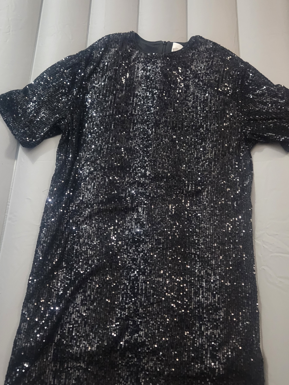 Night Out Black Sequin Mini Dress Small Oversized Shimmer Goth Glam  Party